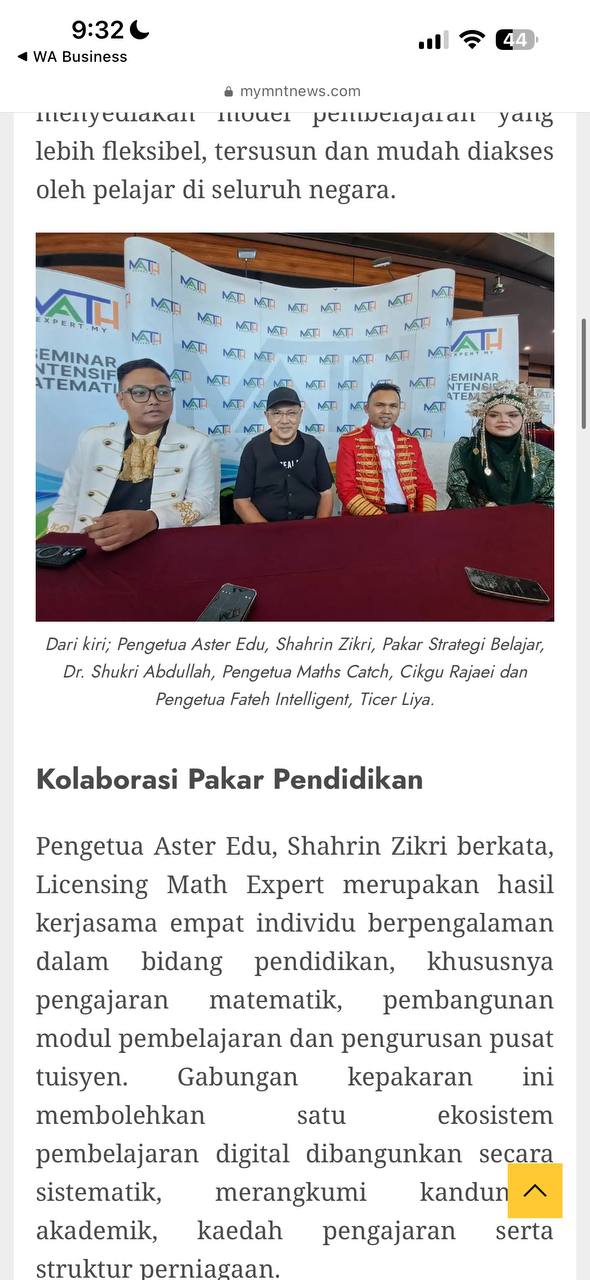 Program Licensing Math Expert Buka Laluan Baharu Kepada Usahawan Tuisyen Digital