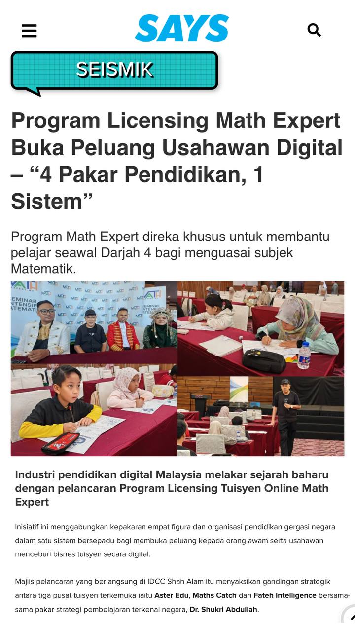 Dr Shukri Abdullah & Panel Math Expert