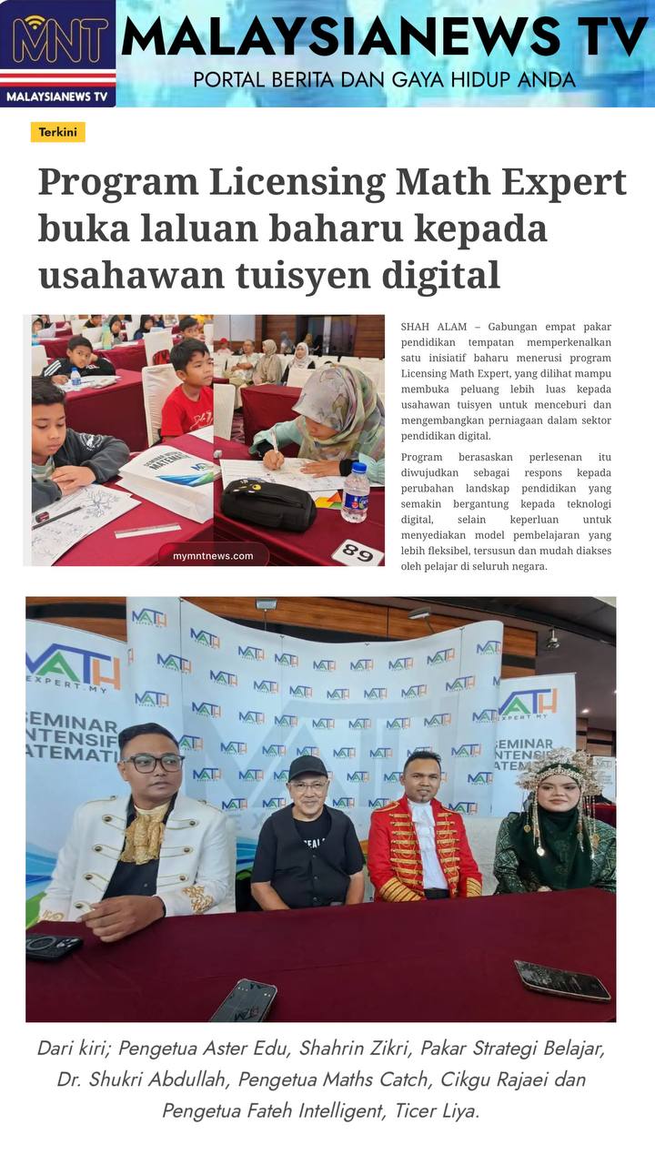 Peluang Usahawan Tuisyen Digital Melalui Pelesenan Math Expert