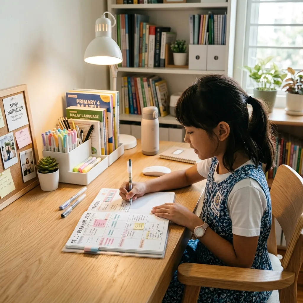 Jadual Belajar Matematik untuk pelajar Darjah 4. Strategi berkesan untuk kuasai Matematik dan berjaya dalam peperiksaan UASA.